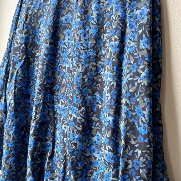 MUNTHE ALUNARIA TOP V neck long sleeve Blue Black floral-print blouse Sz 8 - Picture 11 of 16